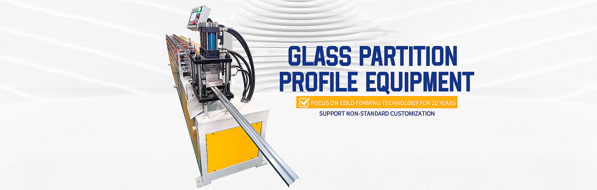 Glass partition profile equipment